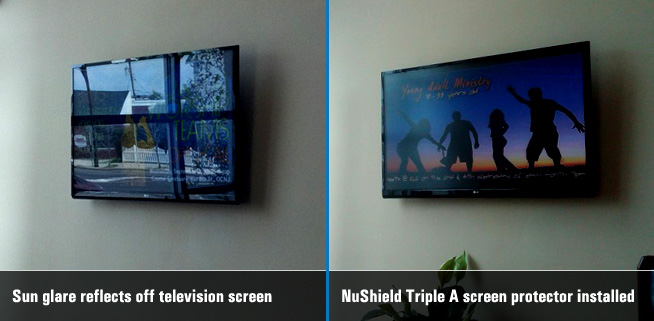 NuShield glare screen protector stops w window light reflection